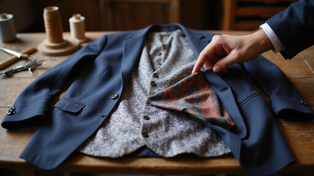 jacket lining enhances fit