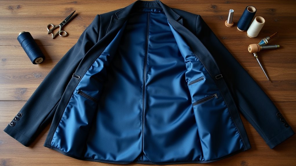 suit lining enhances comfort and appearance